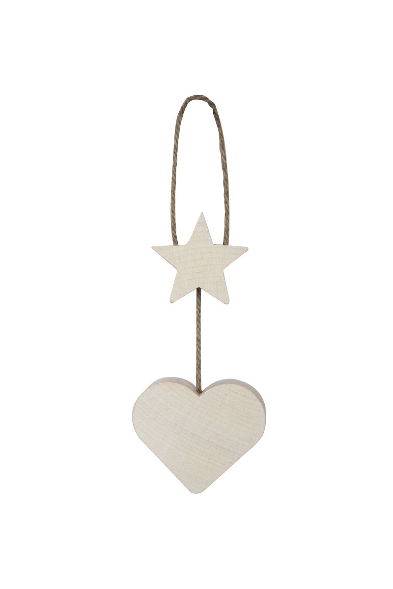 Aarikka Heart & Star Ornament, White - pirkko. Aarikka