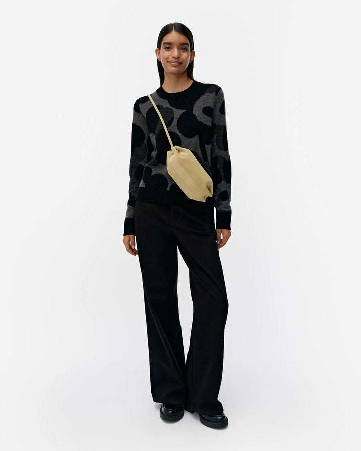 Aukio Unikko Cashmere Sweater | Black, Charcoal - pirkko. Marimekko