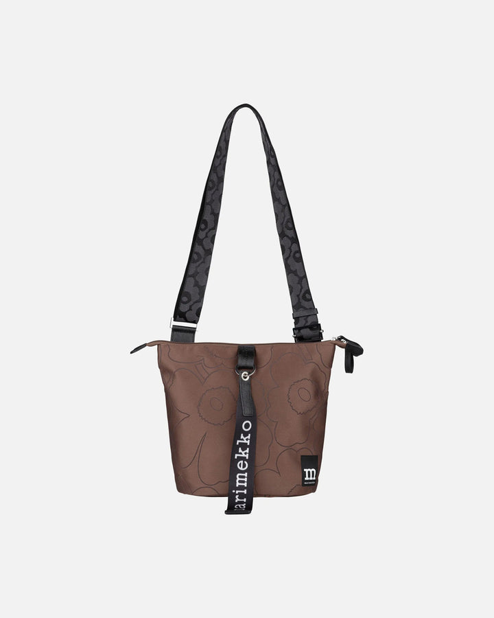 Carry All Piirto Unikko Shoulder Bag | Brown, Black - pirkko. Marimekko