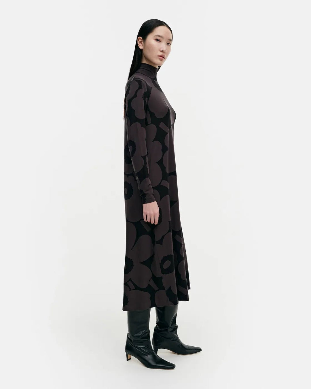 Cavea Unikko Jersey Dress | Black/Dark Grey - pirkko. Marimekko