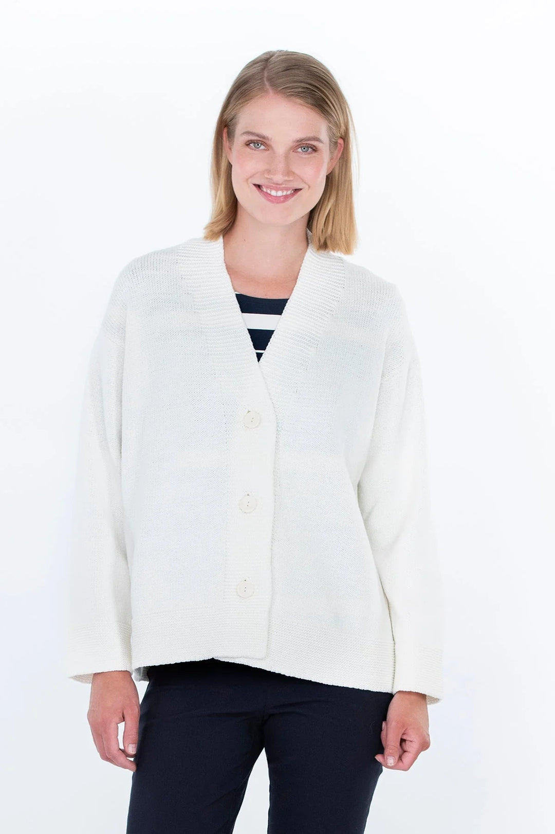 Falla Finland | Karviainen Cotton Knit Cardigan | Off - white - pirkko. Falla Finland