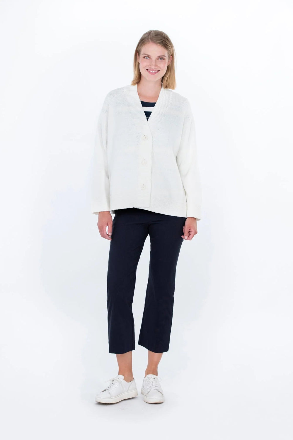 Falla Finland | Karviainen Cotton Knit Cardigan | Off - white - pirkko. Falla Finland