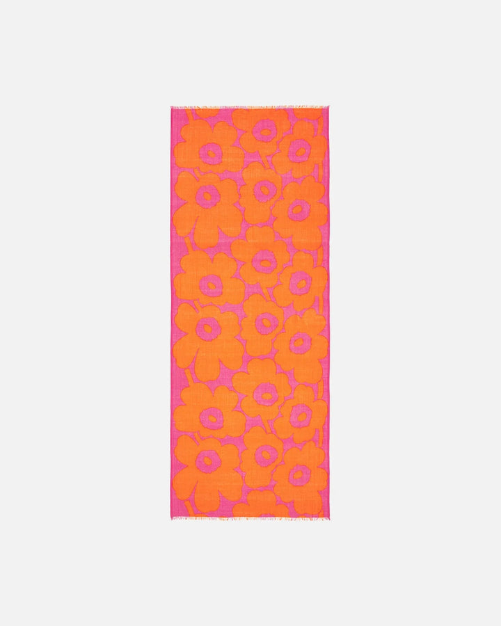 Fiore Unikko Scarf, Orange/ Pink 28"x72" - pirkko. Marimekko