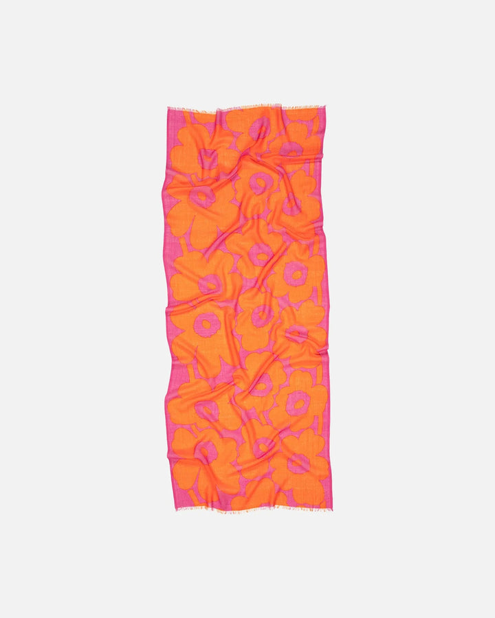 Fiore Unikko Scarf, Orange/ Pink 28"x72" - pirkko. Marimekko