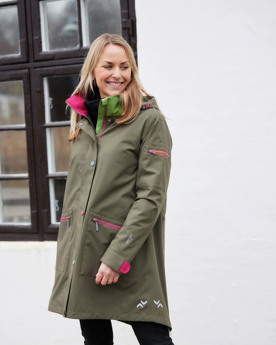 Gaby Raincoat | Olive - pirkko. Regn