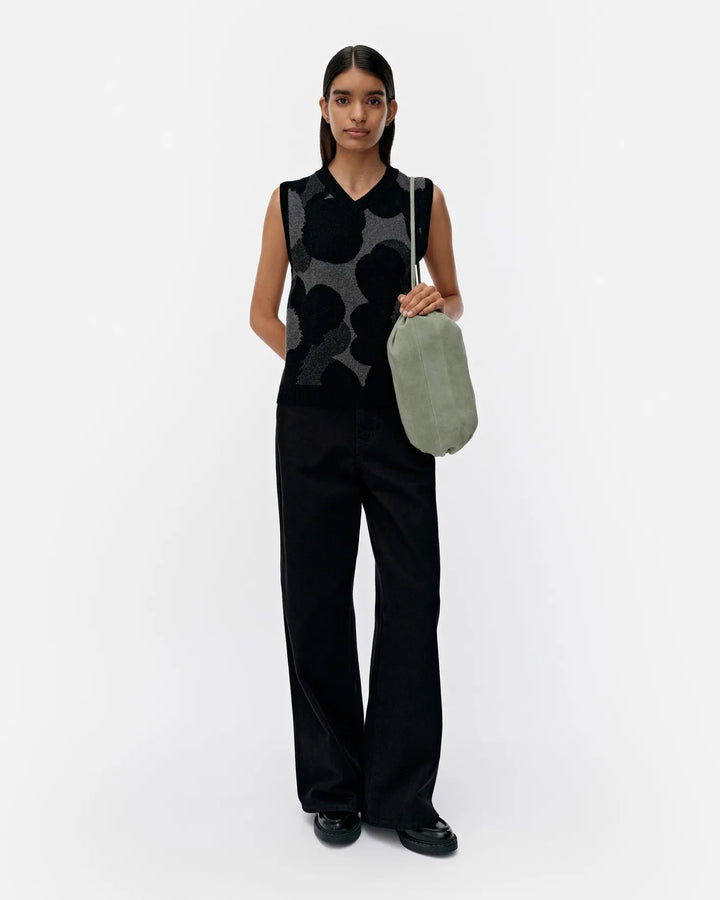 Joukko Unikko Cashmere Sweater Vest | Black, Charcoal - pirkko. Marimekko