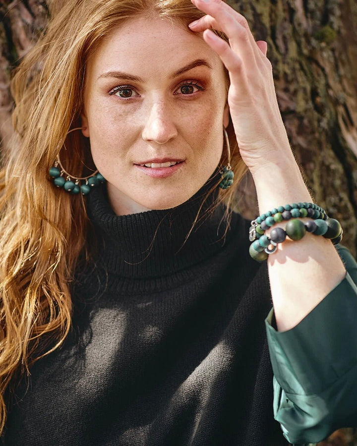 Kaisa Bracelet, Green/Turq/Navy - pirkko. Aarikka