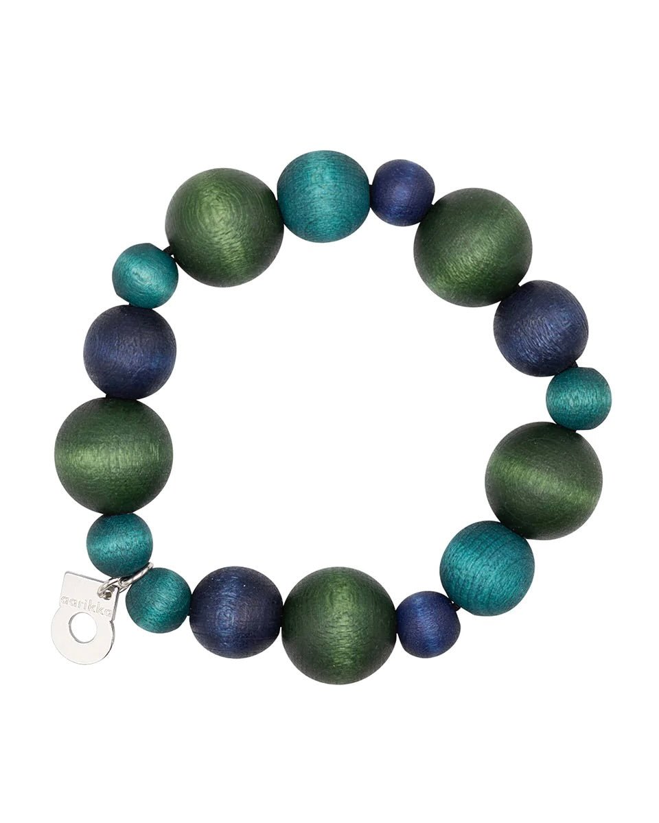 Kaisa Bracelet, Green/Turq/Navy - pirkko. Aarikka