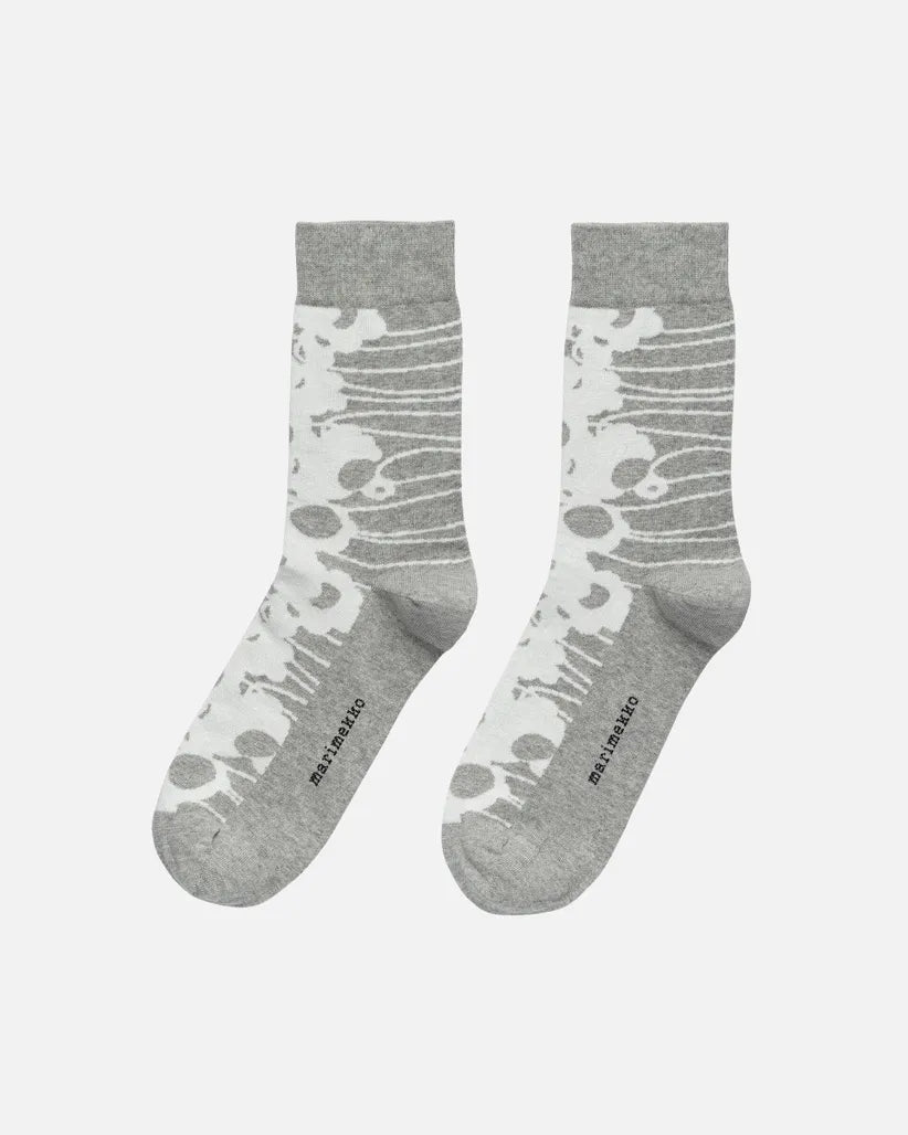 Kasvaa Lammet Socks, Grey Melange/White - pirkko. Marimekko