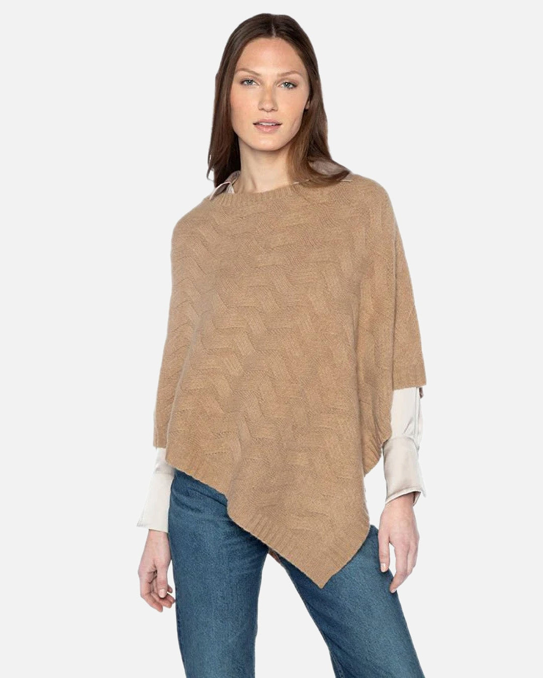 Kinross | Cashmere Cable Poncho - pirkko. KINROSS