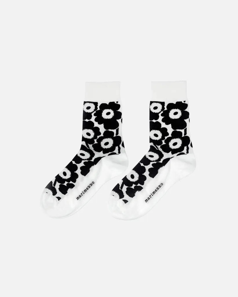 Kirmailla Unikko Socks, Black/White - pirkko. Marimekko