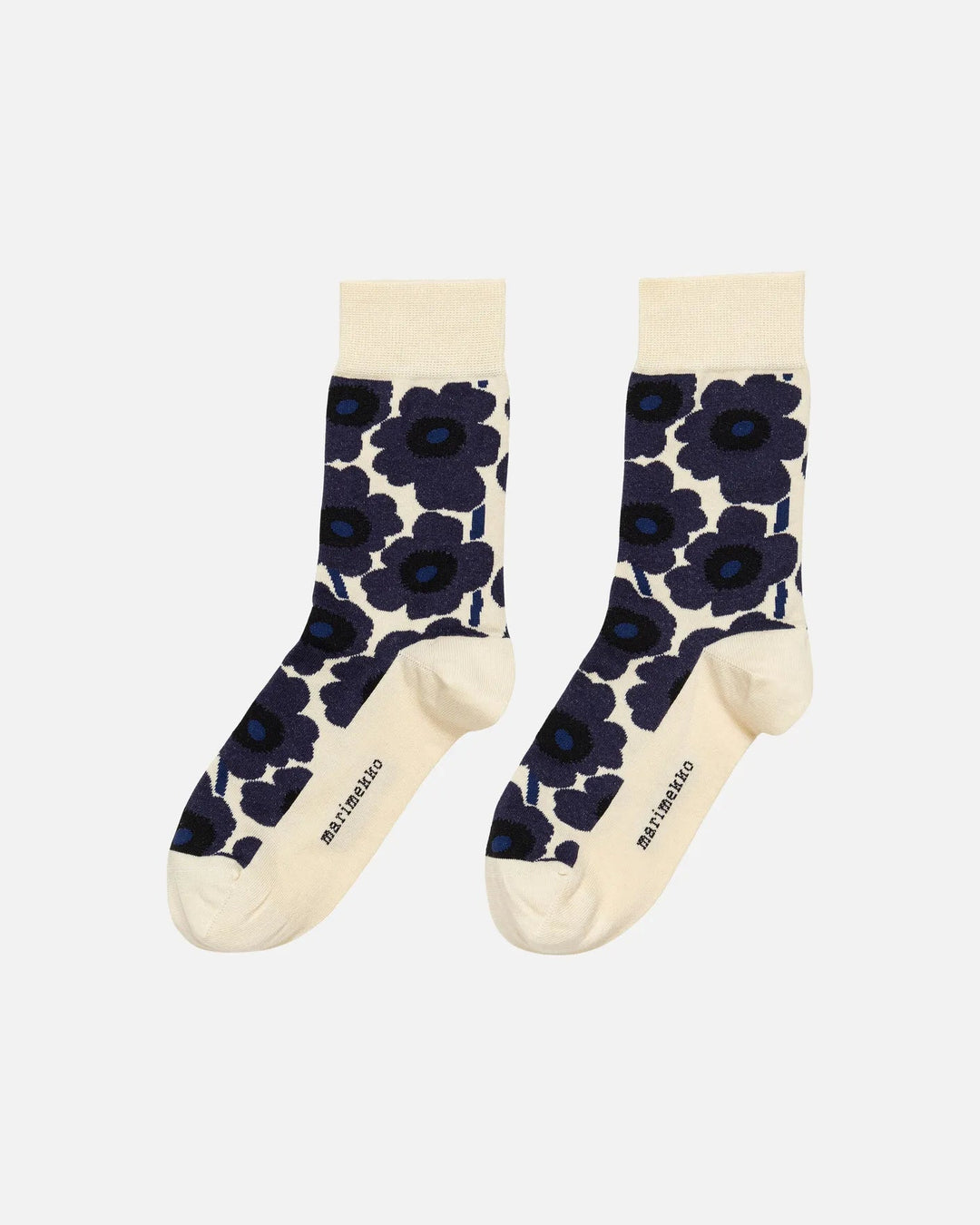 Kirmailla Unikko Socks, Off White/ Navy - pirkko. Marimekko