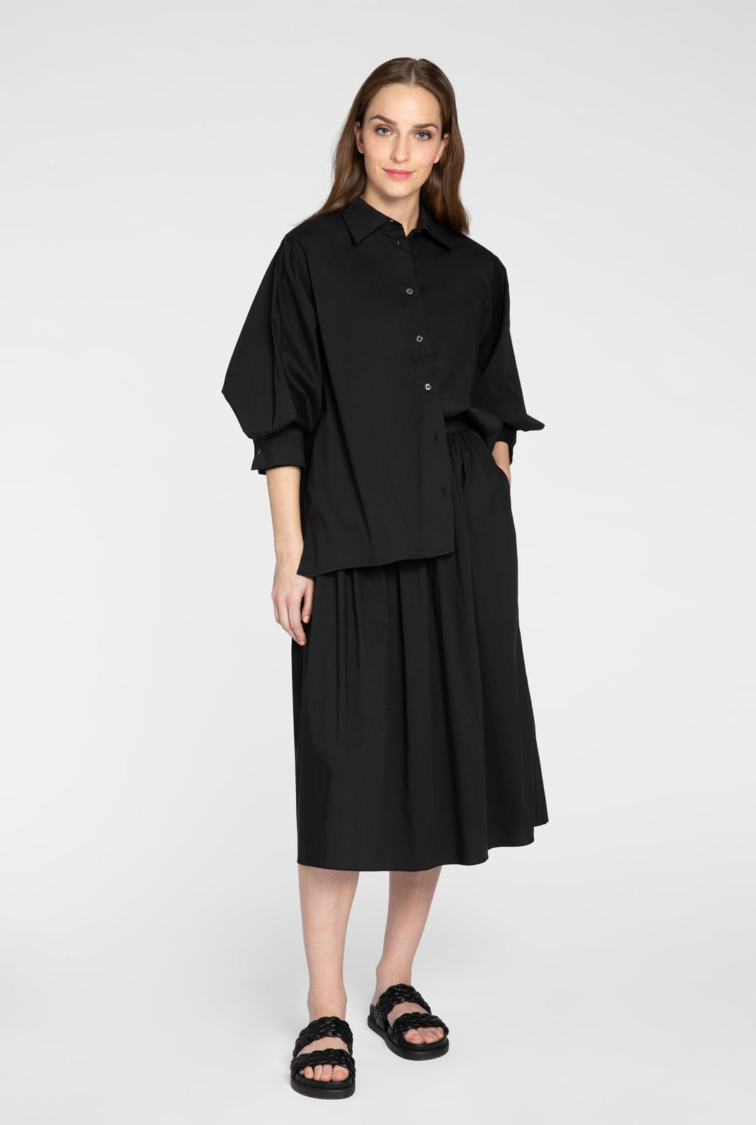 Kuusama 3/4 Sleeve Mondo Blouse, Black - pirkko. Kuusama