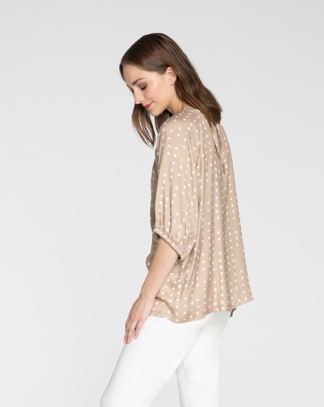 Kuusama Minea Blouse, Sand/ Off White - pirkko. Kuusama