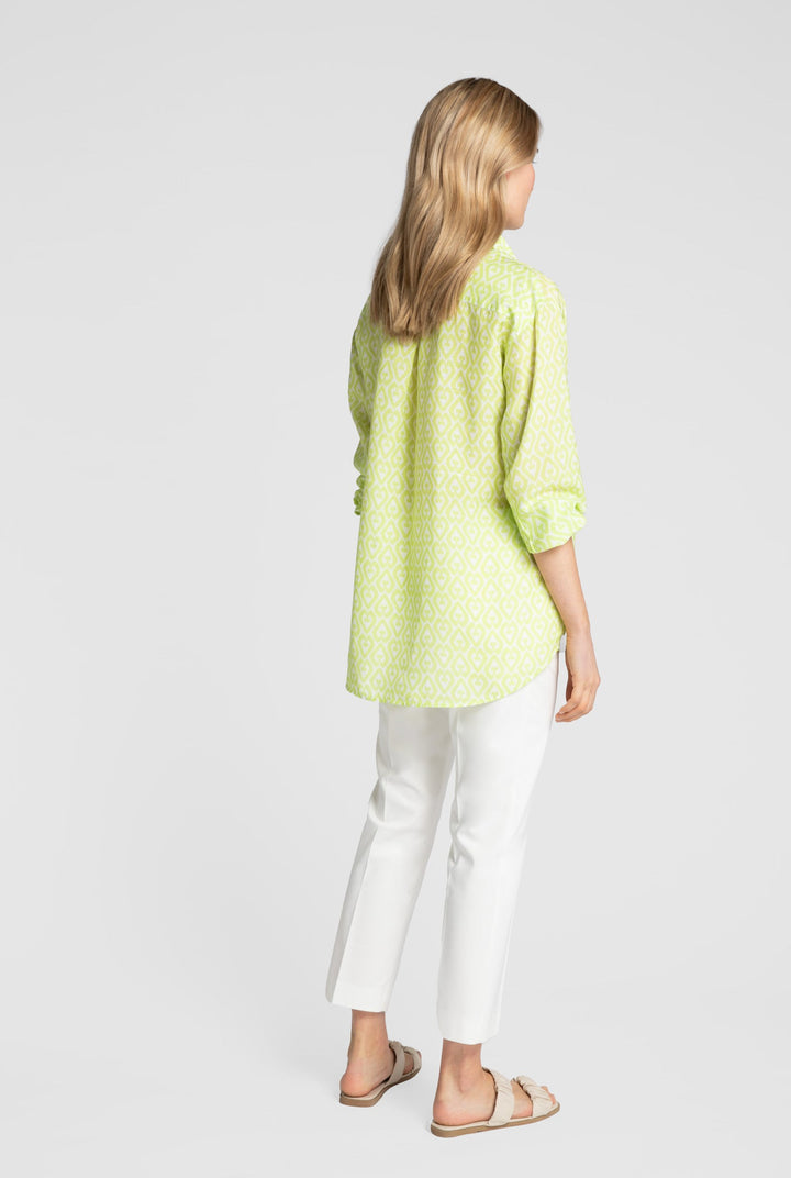 Kuusama Molly Shirt | White/Green - pirkko. Kuusama