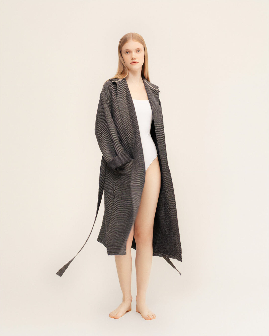 Lapuan Kankurit | Terva Bathrobe | Black/Linen - pirkko. Lapuan Kankurit