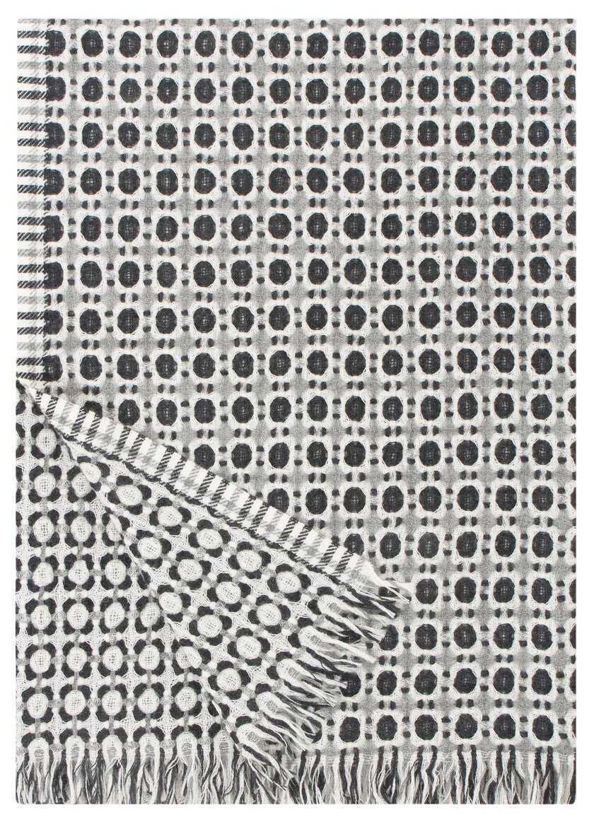 Lapuan Kankurit Throw | 51x71" | Black, White - pirkko. Lapuan Kankurit