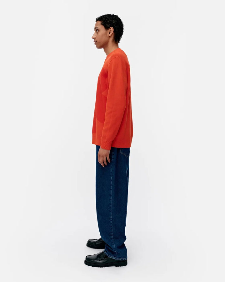 Lasi Unikko Cotton Sweater | Coral Red - pirkko. Marimekko