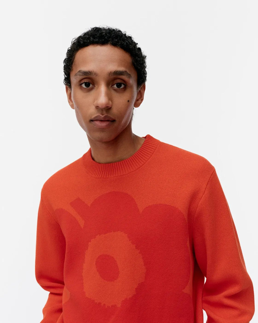 Lasi Unikko Cotton Sweater | Coral Red - pirkko. Marimekko