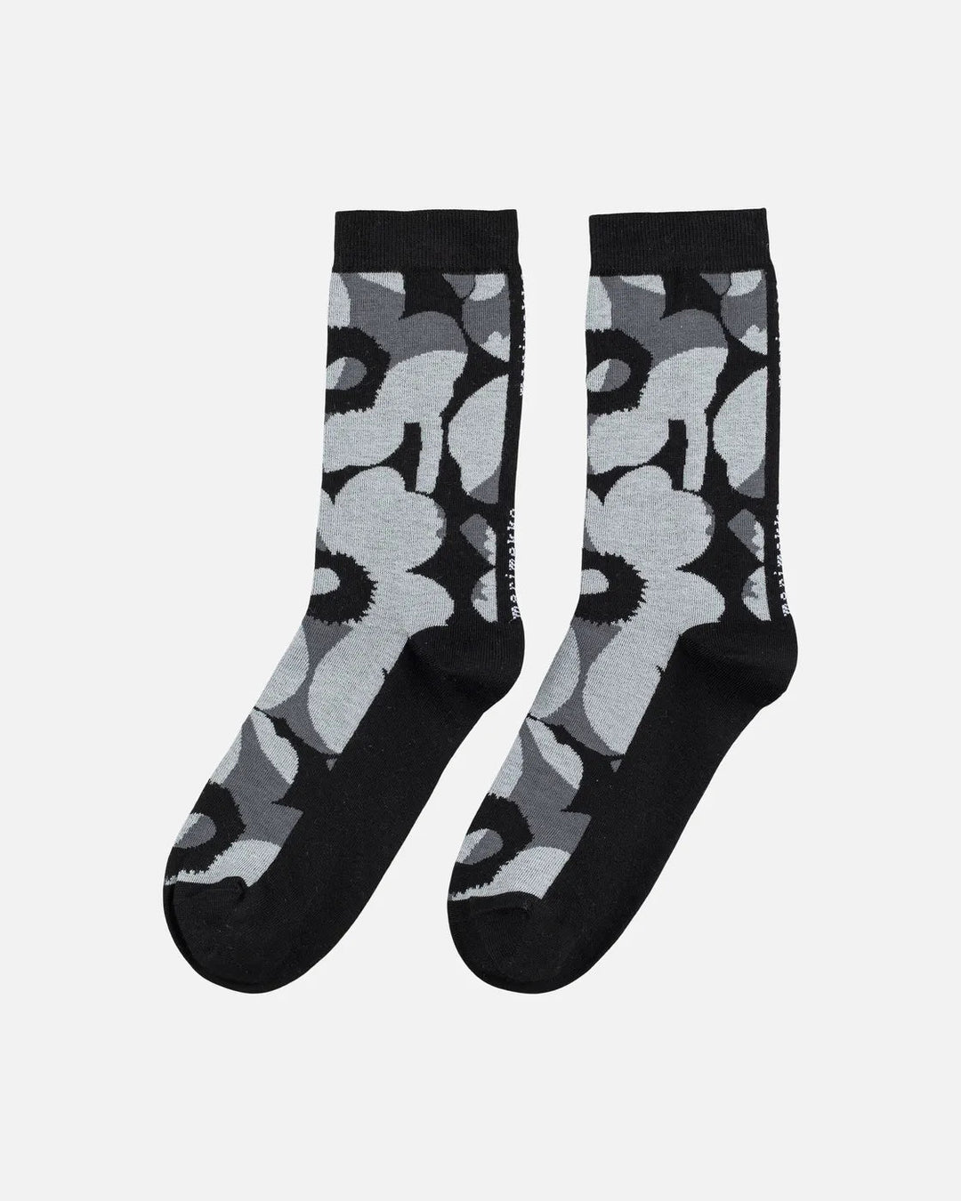 Linjaus Unikko Socks | Black, Grey - pirkko. Marimekko