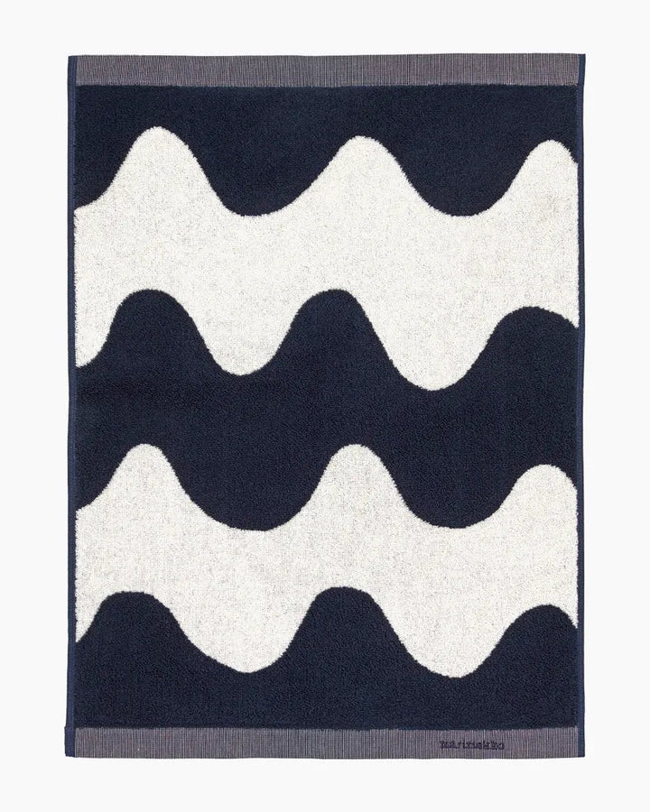 Lokki Hand Towel, Off - white/Dk. Blue, 20"x28" - pirkko. Marimekko