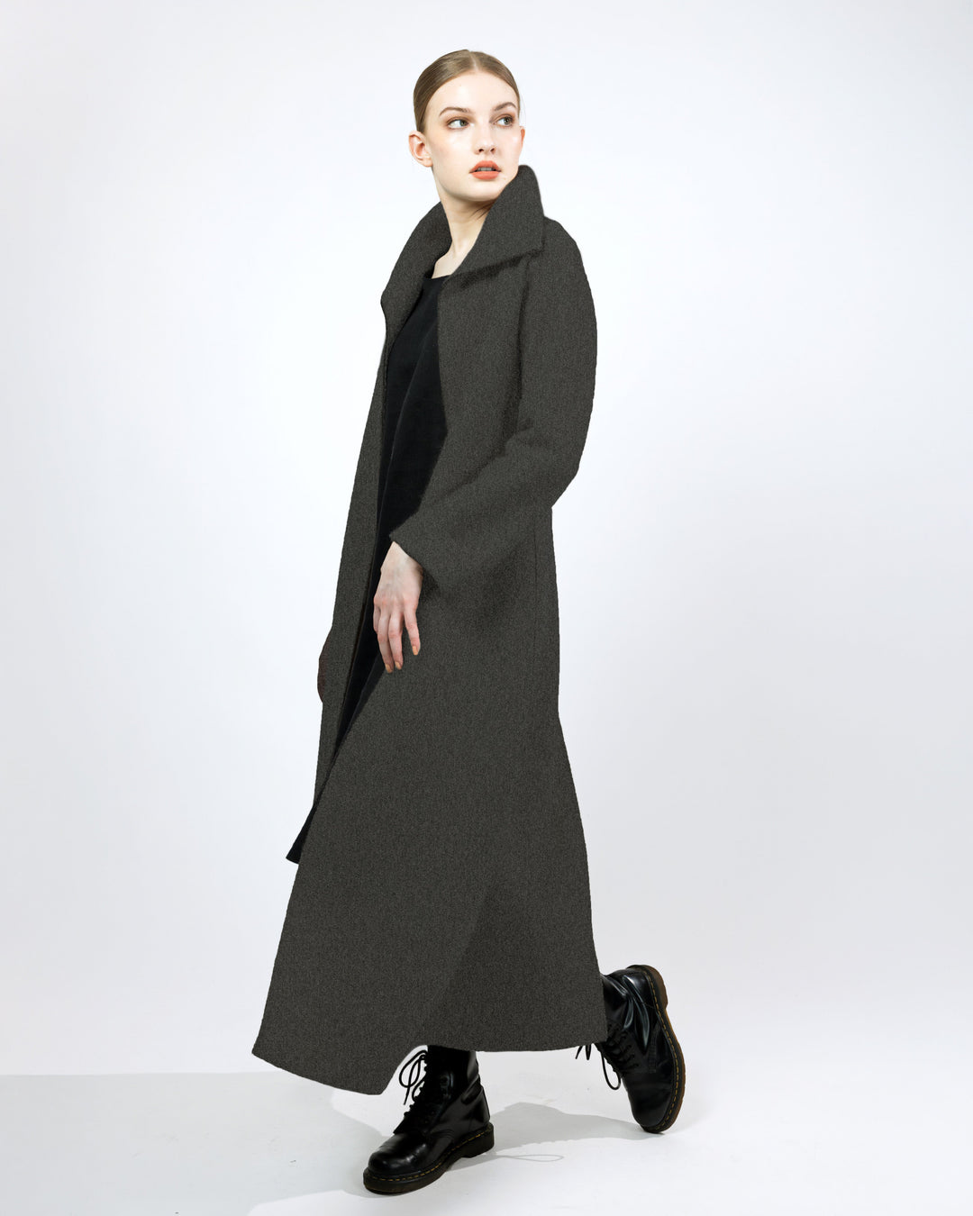 Loru Boiled Wool Coat, Dark Grey - pirkko. Marja Rak