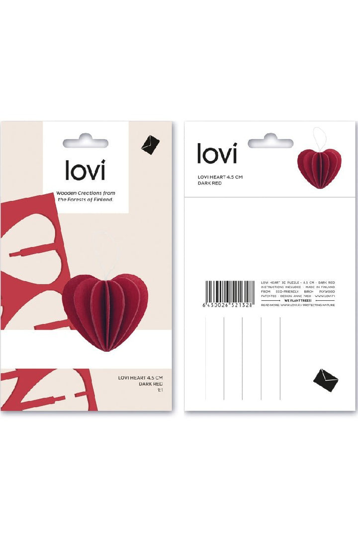 Lovi Heart 4.5 cm, Bright Red - pirkko. LOVI