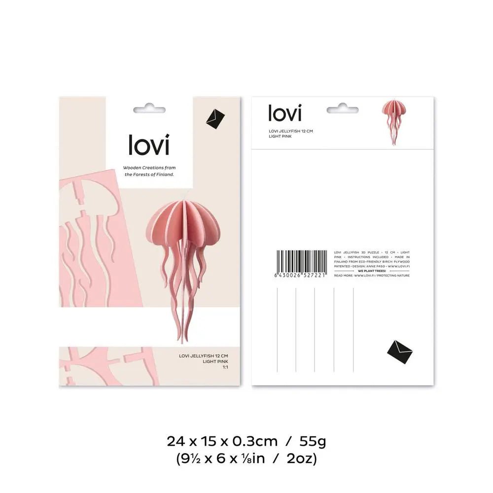 Lovi Jellyfish 12 cm, Light Pink - pirkko. LOVI