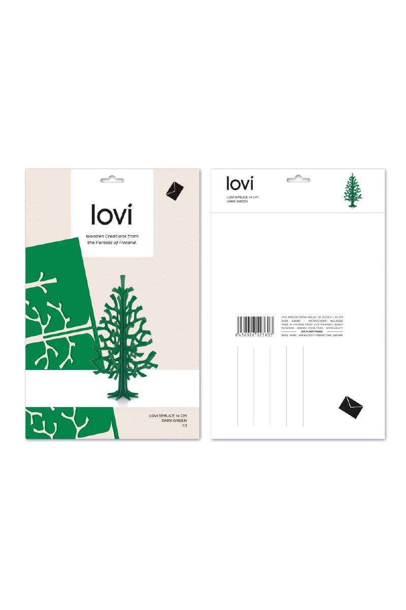 Lovi Spruce Tree 14 cm / 5.5" , Dark Green - pirkko. LOVI