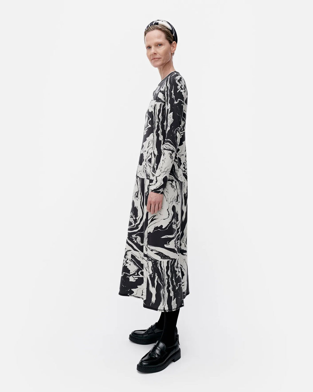 Lumeeni Marras Knit Dress | Black/Light Grey - pirkko. Marimekko