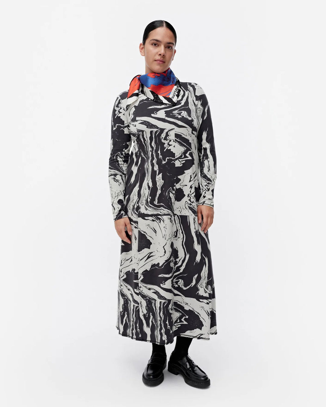 Lumeeni Marras Knit Dress | Black/Light Grey - pirkko. Marimekko