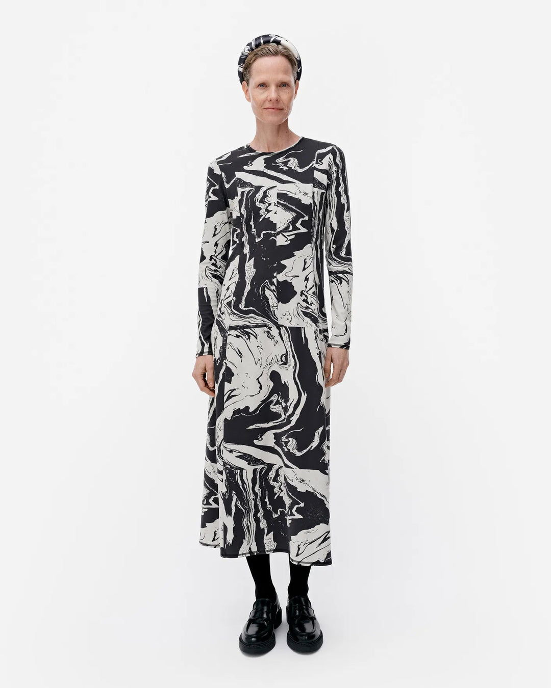 Lumeeni Marras Knit Dress | Black/Light Grey - pirkko. Marimekko