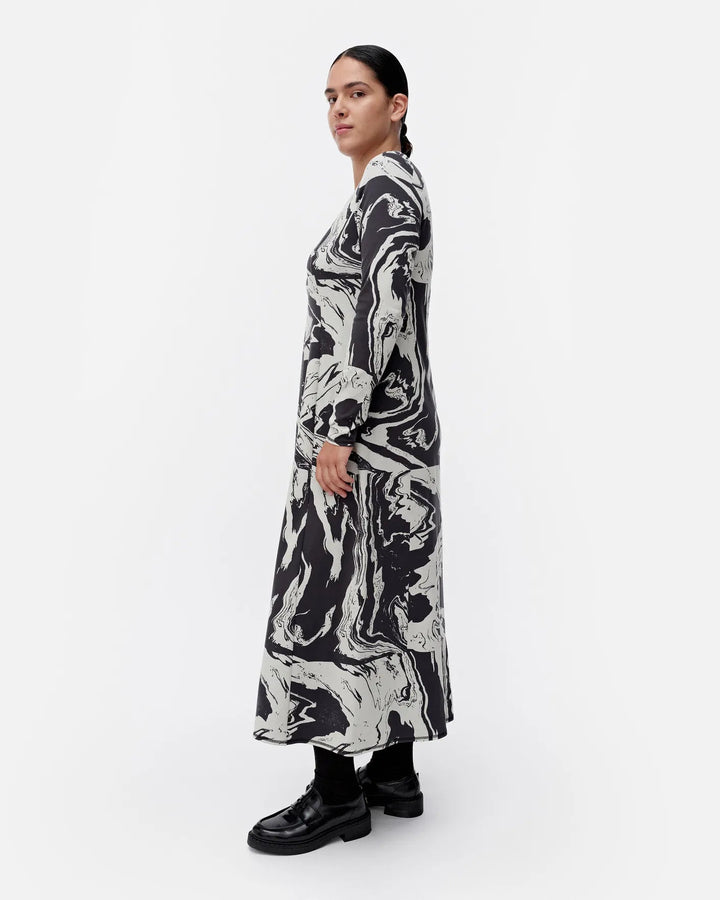 Lumeeni Marras Knit Dress | Black/Light Grey - pirkko. Marimekko