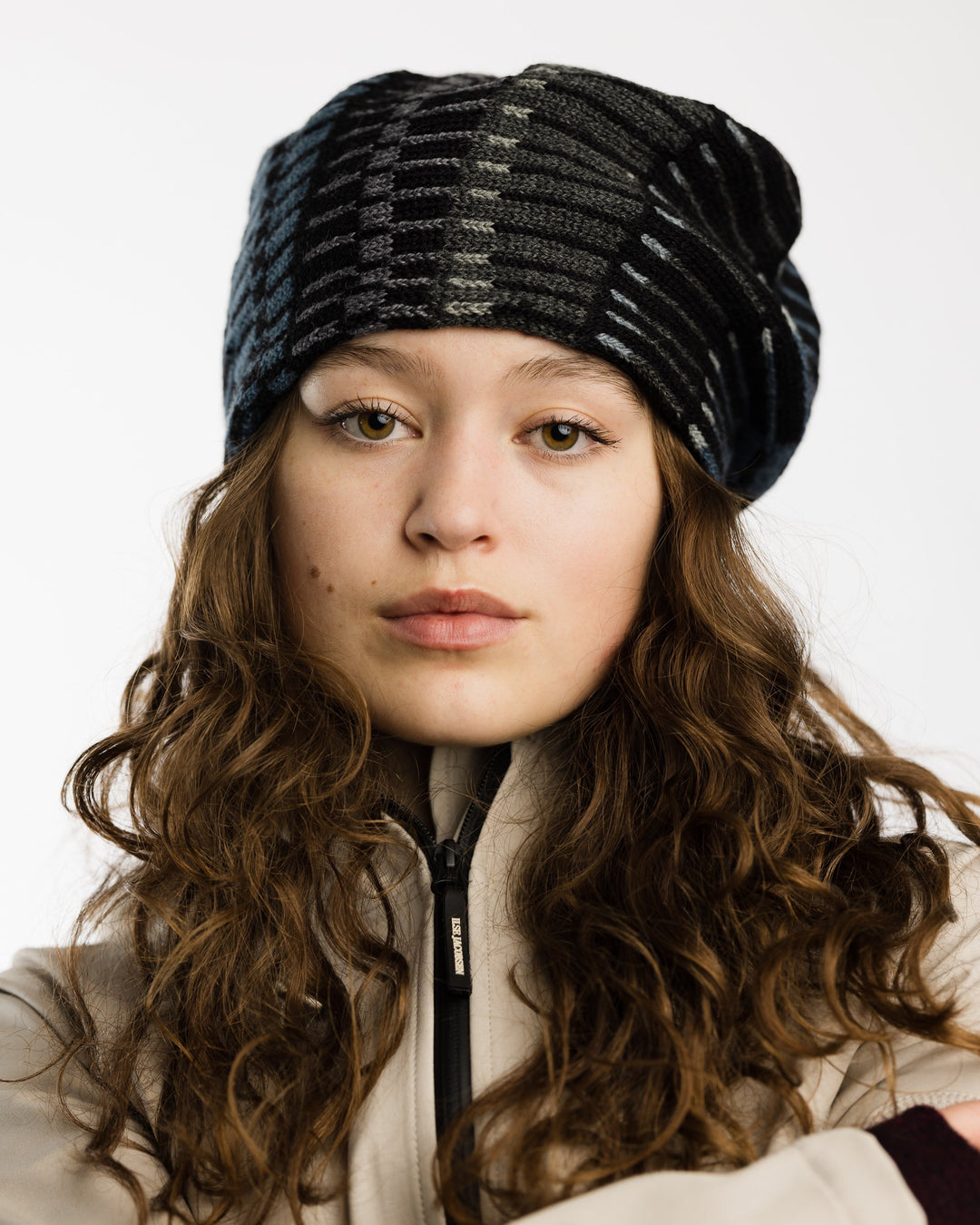 Marika Niskanen Wool Hat, Grey, Black, Blue - pirkko. Marika Niskanen