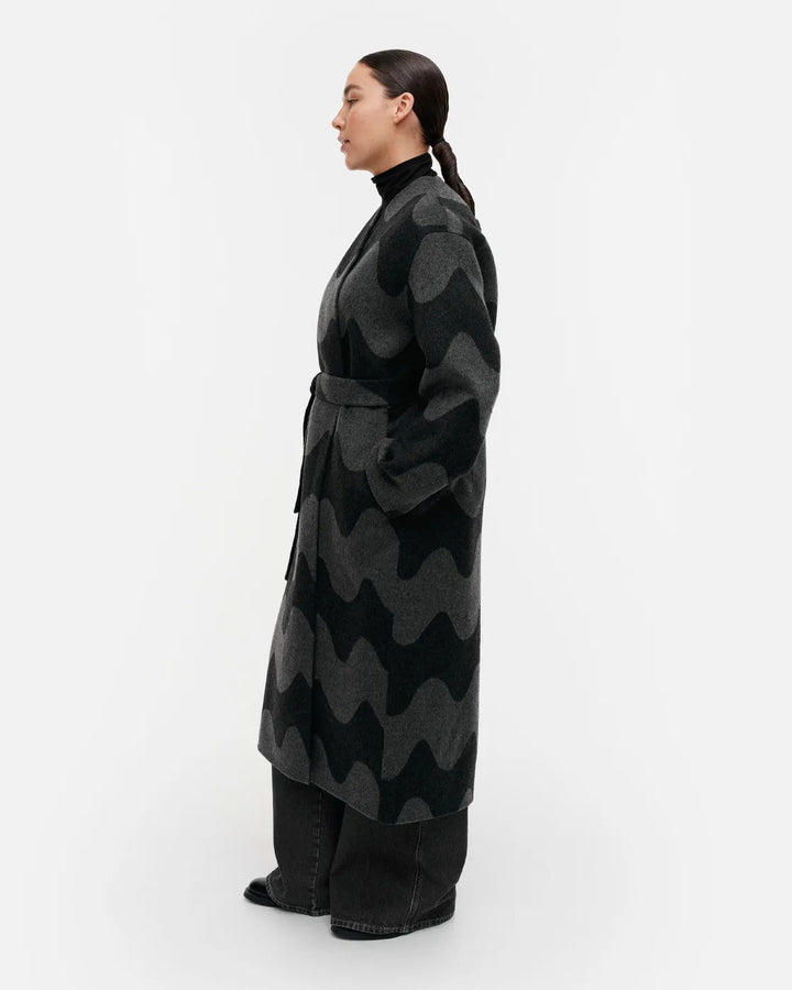 Marimekko | Elfa Lokki Wool Coat | Dark Grey - pirkko. Marimekko