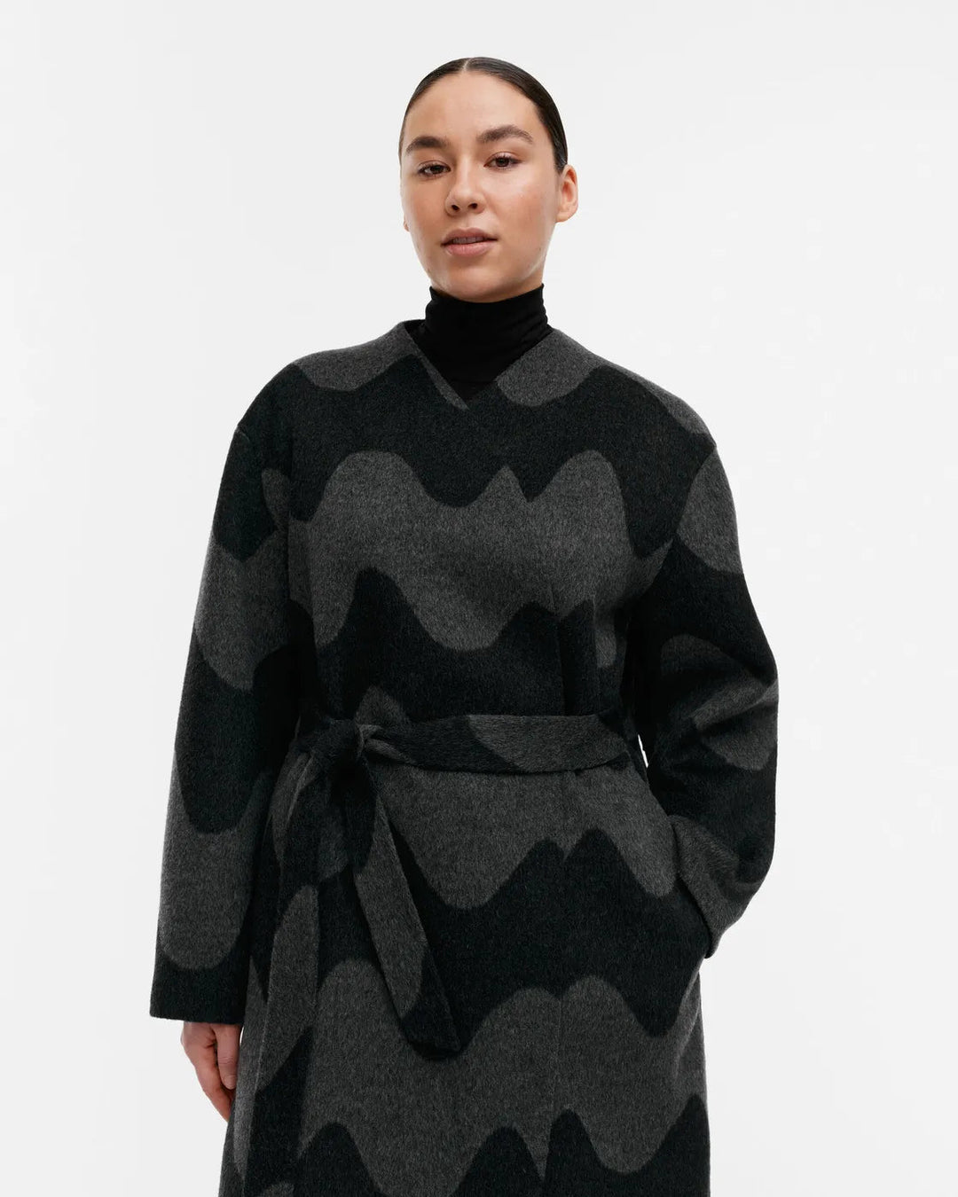 Marimekko | Elfa Lokki Wool Coat | Dark Grey - pirkko. Marimekko