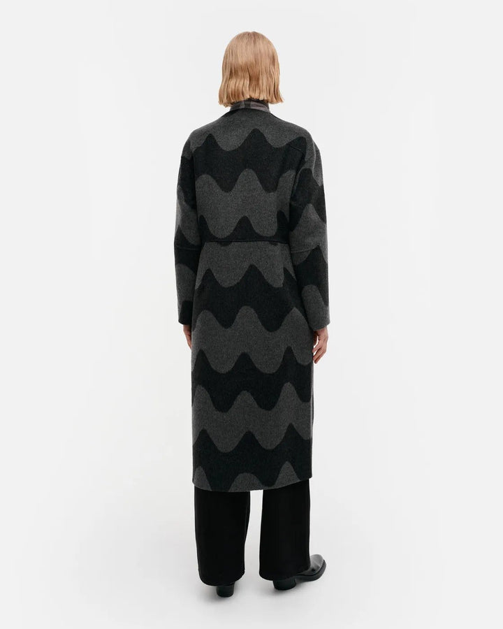 Marimekko | Elfa Lokki Wool Coat | Dark Grey - pirkko. Marimekko