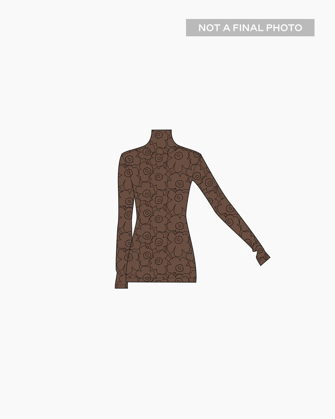 Marimekko | Emali Piirto Unikko Cotton Rib Turtleneck | Brown, Black - pirkko. Marimekko