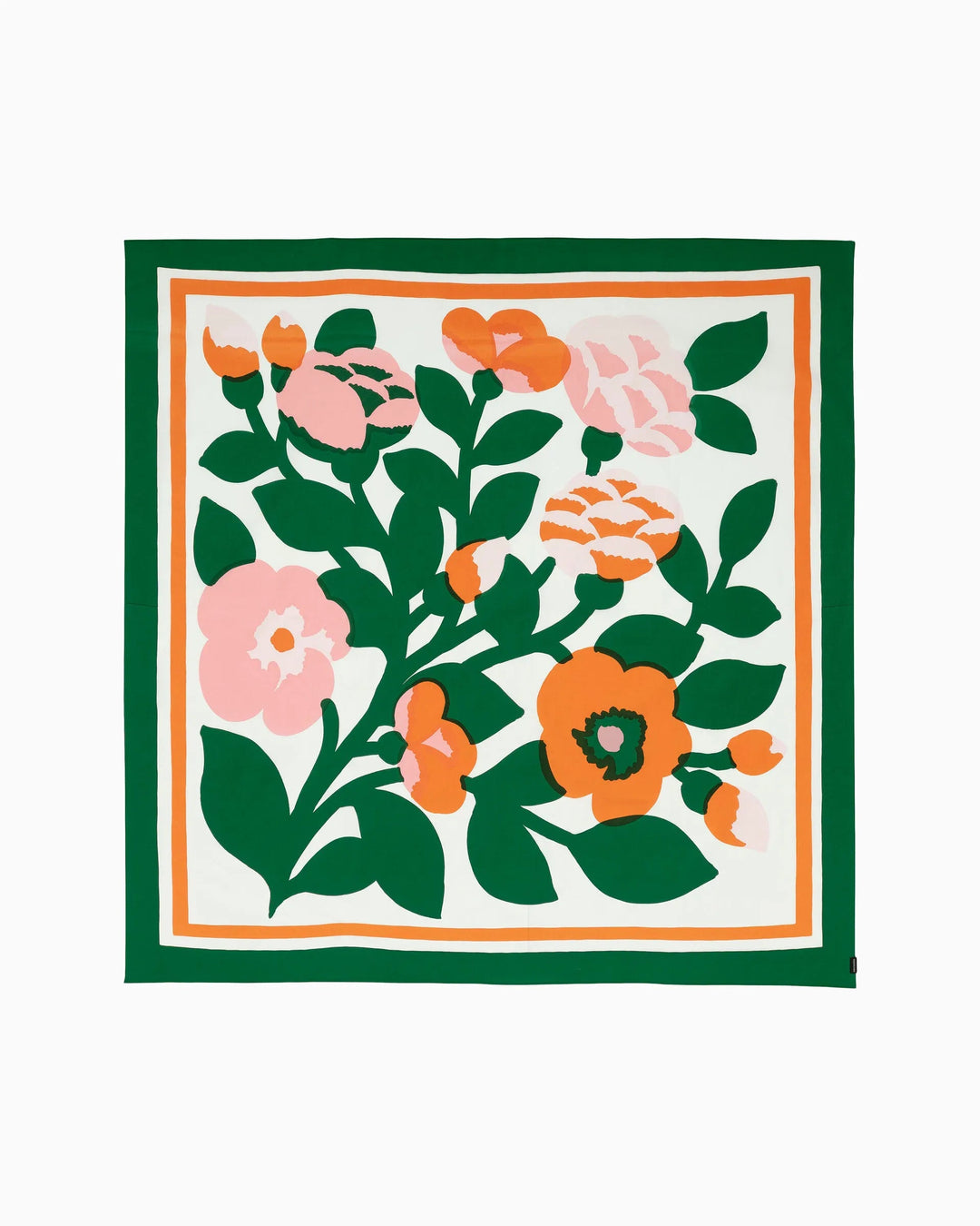 Marimekko | Green Green Tablecloth | 55"x57" | White Pink Multi - pirkko. Marimekko