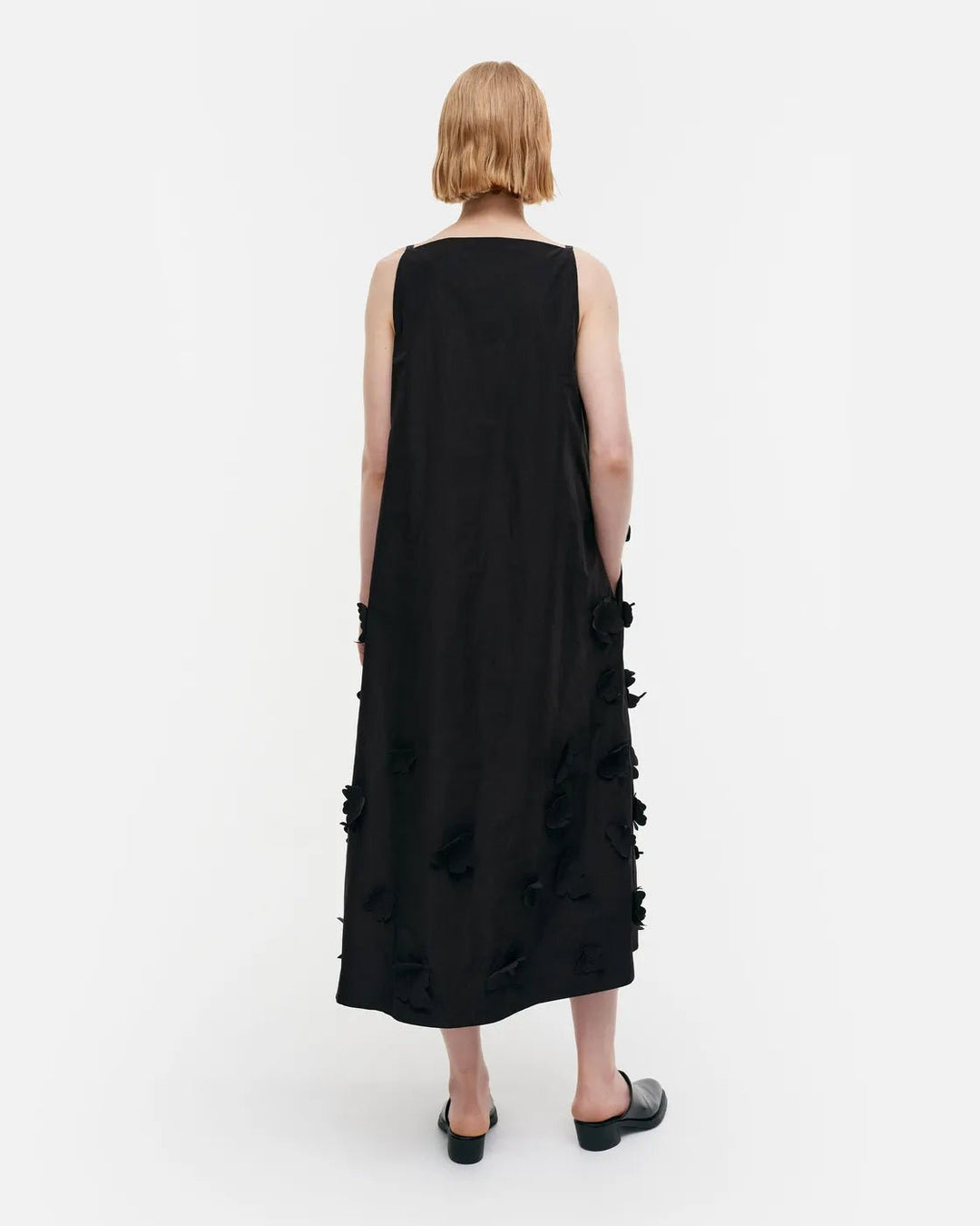 Marimekko | Juhlissa Unikko Sleeveless Tafetta Dress | Black - pirkko. Marimekko