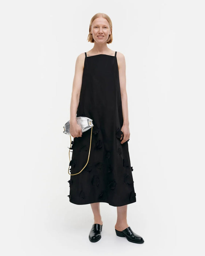 Marimekko | Juhlissa Unikko Sleeveless Tafetta Dress | Black - pirkko. Marimekko