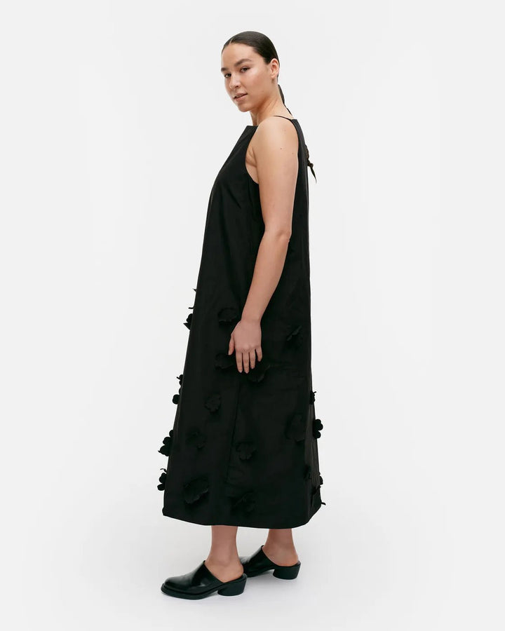 Marimekko | Juhlissa Unikko Sleeveless Tafetta Dress | Black - pirkko. Marimekko