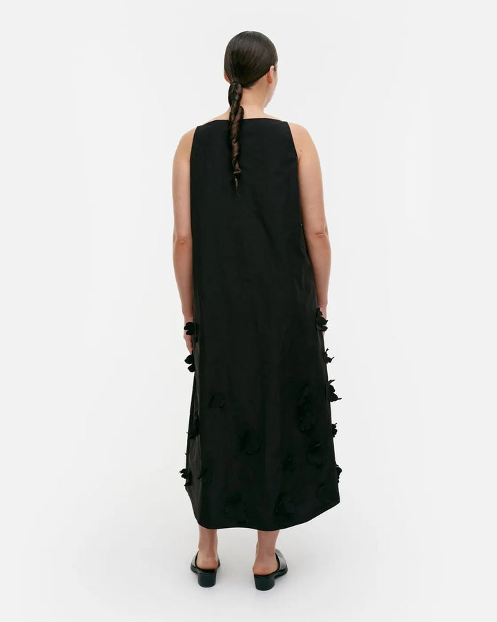 Marimekko | Juhlissa Unikko Sleeveless Tafetta Dress | Black - pirkko. Marimekko