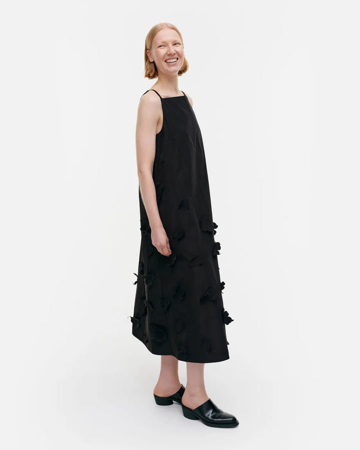 Marimekko | Juhlissa Unikko Sleeveless Tafetta Dress | Black - pirkko. Marimekko