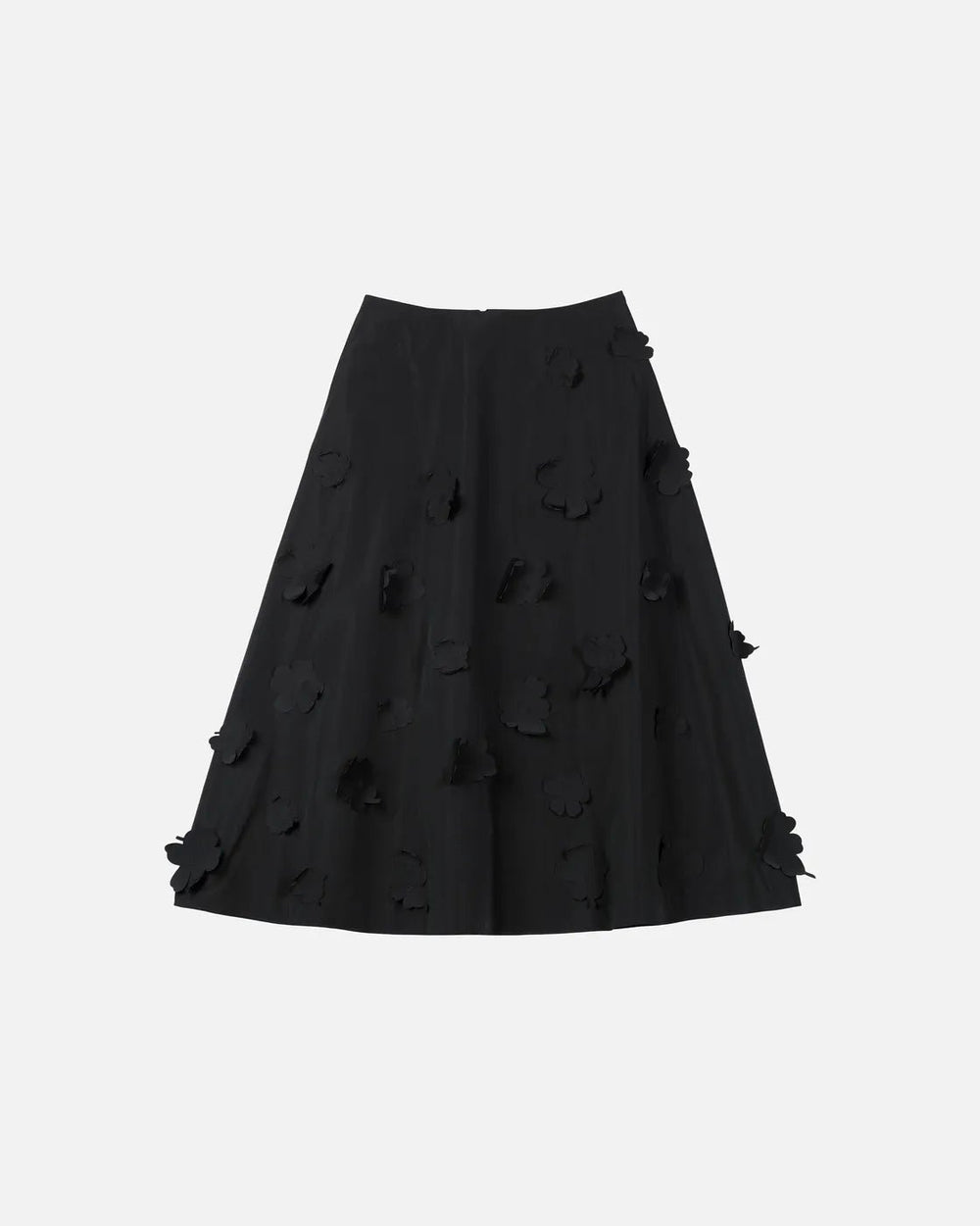 Marimekko | Kumarrus Unikko Tafetta Skirt | Black - pirkko. Marimekko