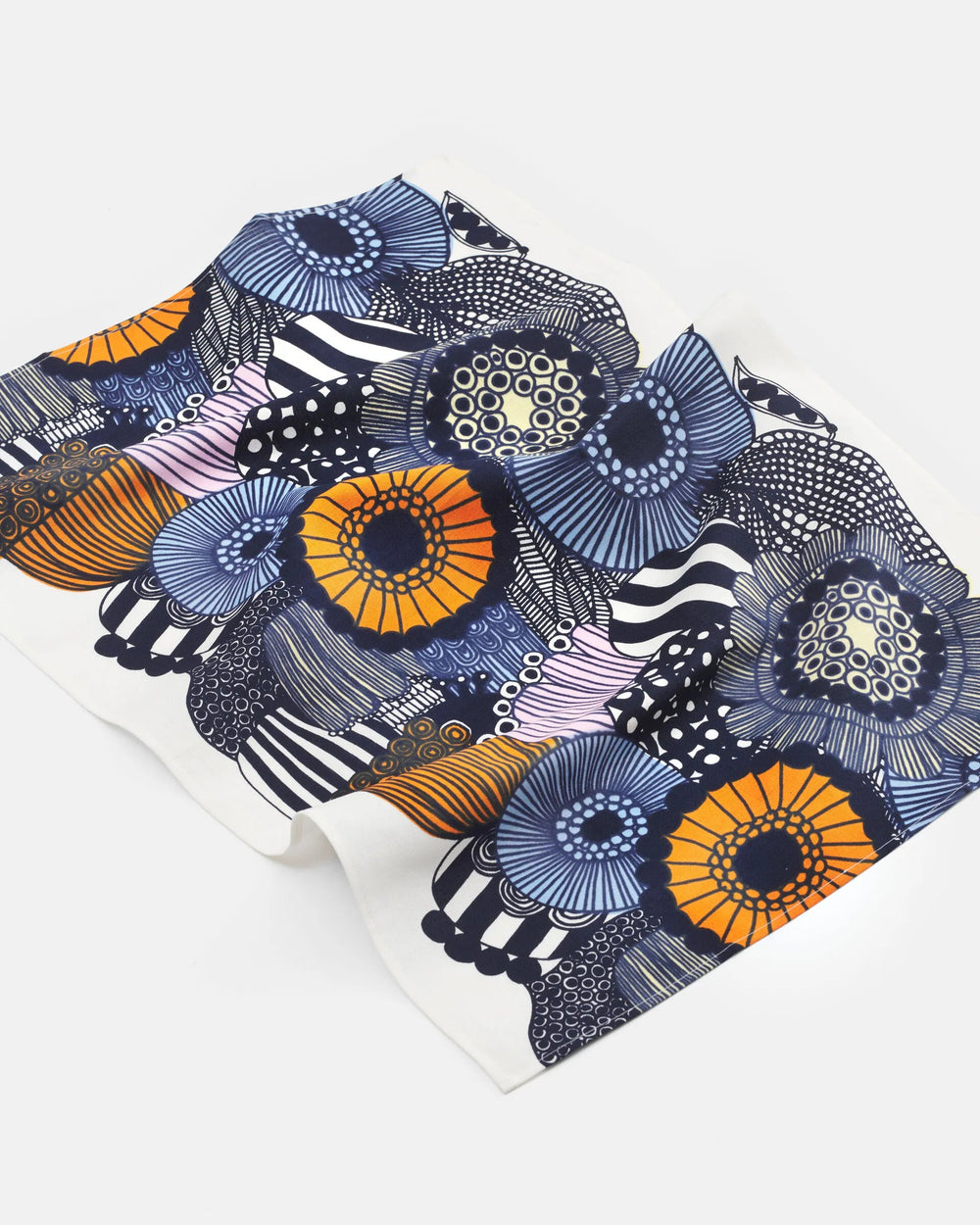 Marimekko | Siirtolapuutarha Cotton - Linen Tea Towel | Orange Blue Multi - pirkko. Marimekko