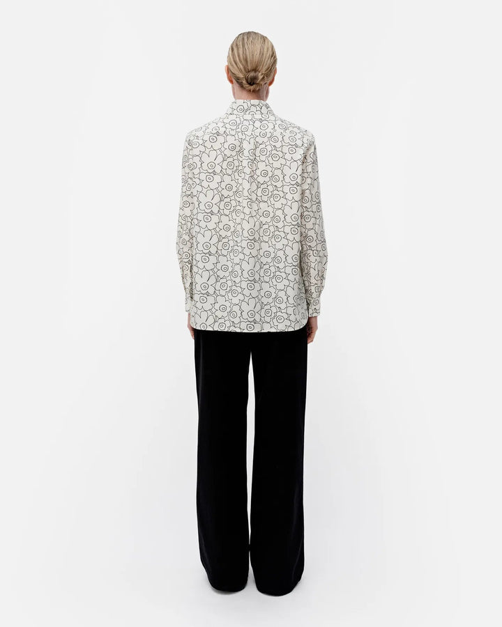 Marimekko | Tilla Piirto Unikko Poplin Shirt | White, Black - pirkko. Marimekko