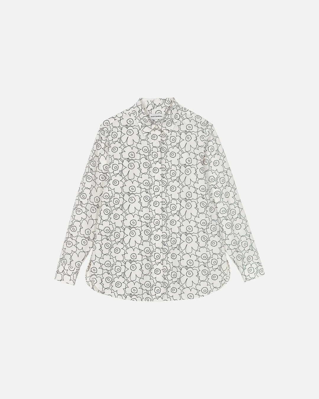 Marimekko | Tilla Piirto Unikko Poplin Shirt | White, Black - pirkko. Marimekko