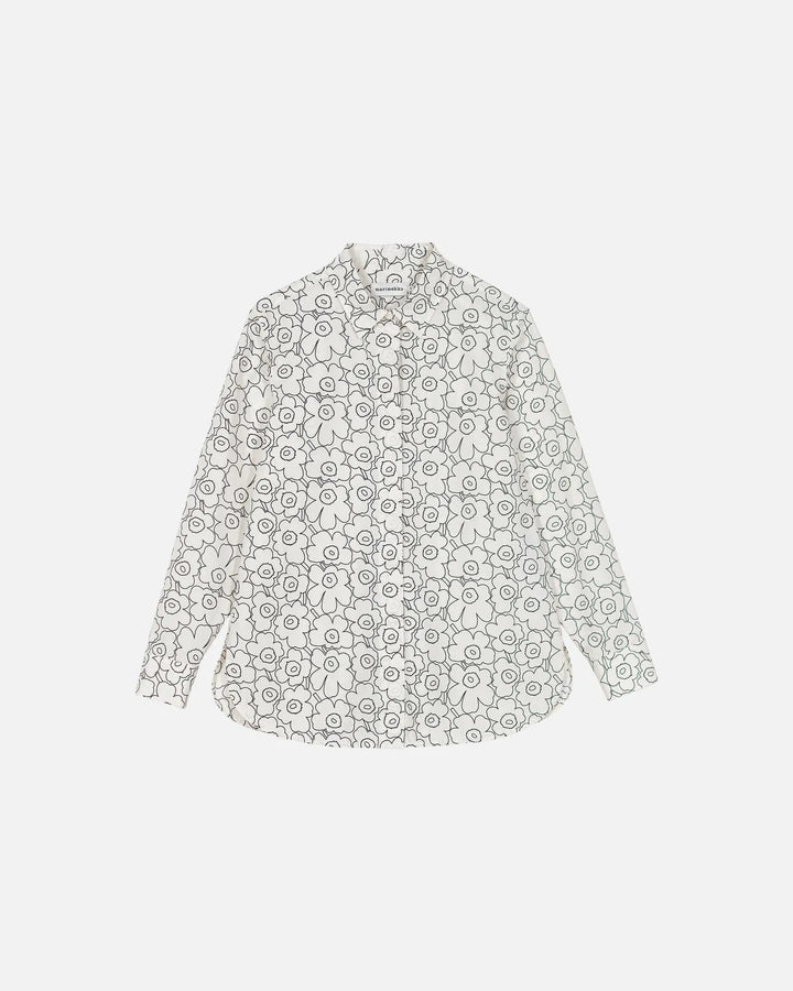 Marimekko | Tilla Piirto Unikko Poplin Shirt | White, Black - pirkko. Marimekko