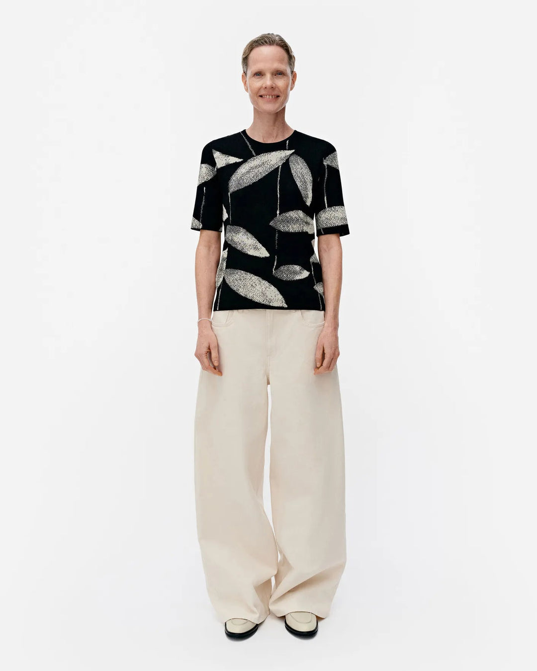 Marimekko | Valittu Paju Knit Pullover | Black, Light Sand - pirkko. Marimekko